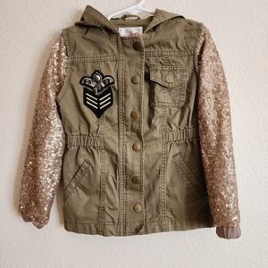 Annie x Target Sequin Military Utility Jacket Size XS Girls